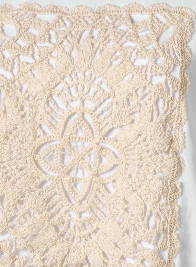 2Xtremz 2Xtremz Relaxed Fit Cotton T-shirt with Crochet Detail