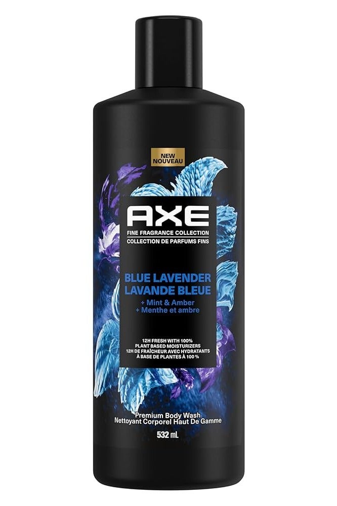 Axe Fine Fragrance Collection Body Wash For Men 12h Refreshing Scent Shower Gel Blue Lavender Infused with Lavender Mint and Amber Essential Oils 532ml
