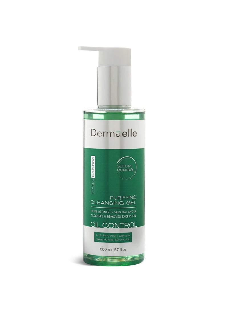 Dermaelle Face Cleanser Gel For Oliy/Acne Skin With Salicylic Acid 200ml - Image 1