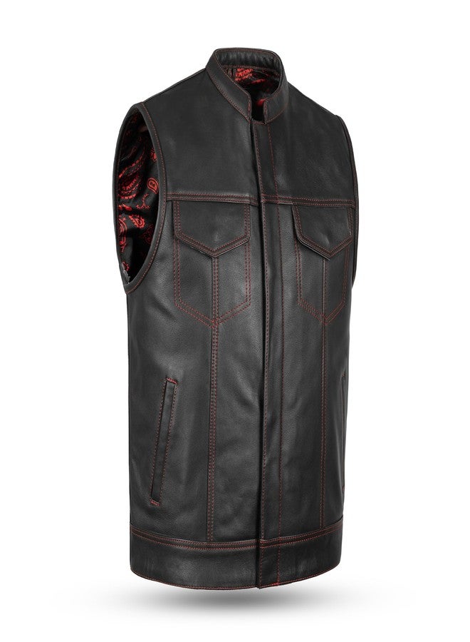 Leatherick SOA Black Leather Premium Vests for men having butter soft feel, Black, M - Image 1