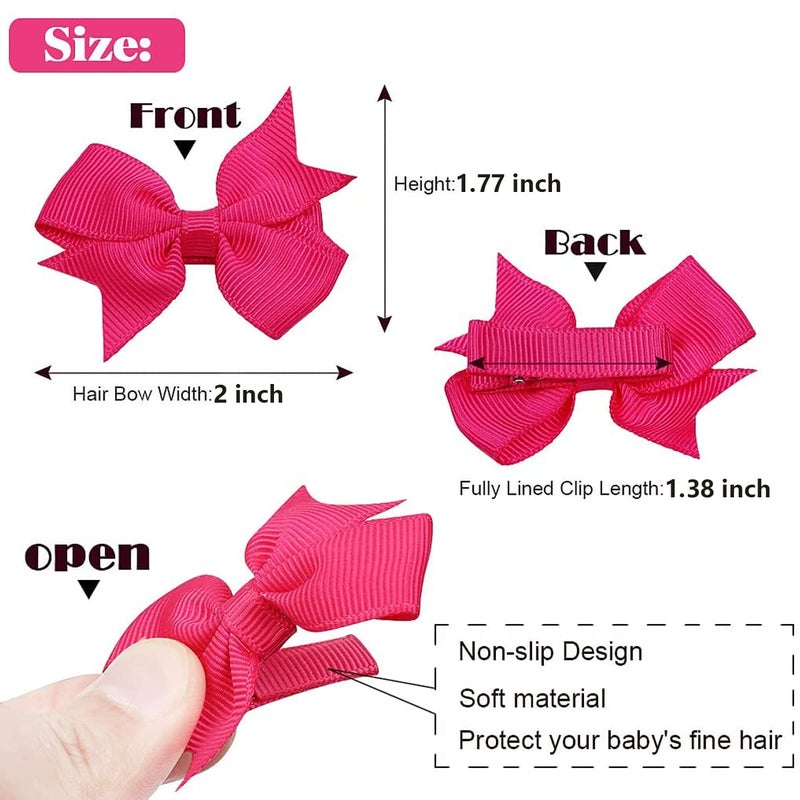 ALinmo Hair Clips for Girls - 80PCS Fully Lined Tiny Alligator Bows in Pairs for Infants and Toddlers - Image 2