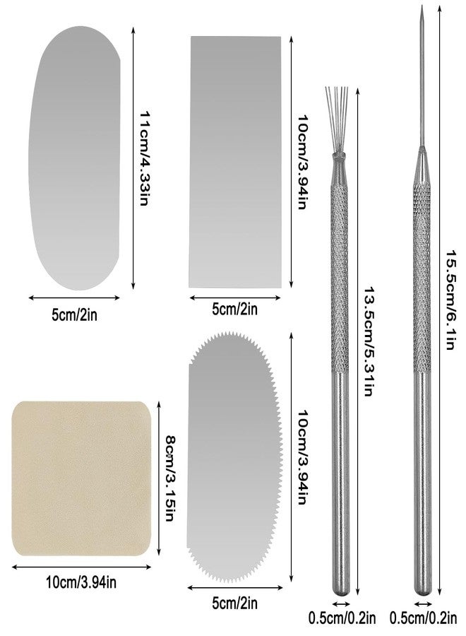 CKANDAY 10 Pcs Pre Cut Chamois Cloth + 3 Sculpture Pottery Molding Scraper Cutter + 1 Clay Ceramic Needle + 1 Feather Wire Texture Detail Tools Crafts,Clay Pottery Tools Trimming Mud Smoothing Pot Rim Kit - Image 2