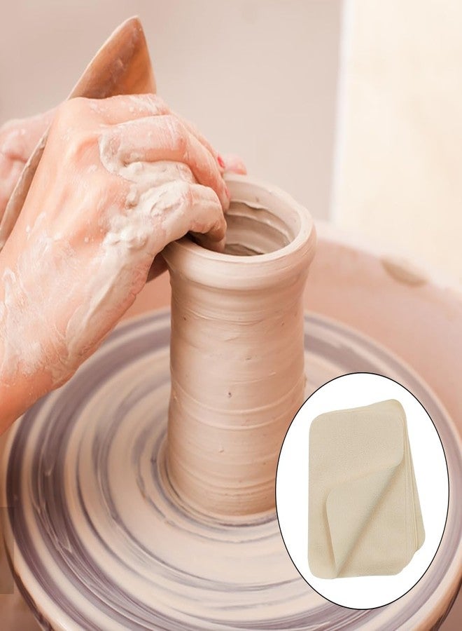 CKANDAY 10 Pcs Pre Cut Chamois Cloth + 3 Sculpture Pottery Molding Scraper Cutter + 1 Clay Ceramic Needle + 1 Feather Wire Texture Detail Tools Crafts,Clay Pottery Tools Trimming Mud Smoothing Pot Rim Kit - Image 5