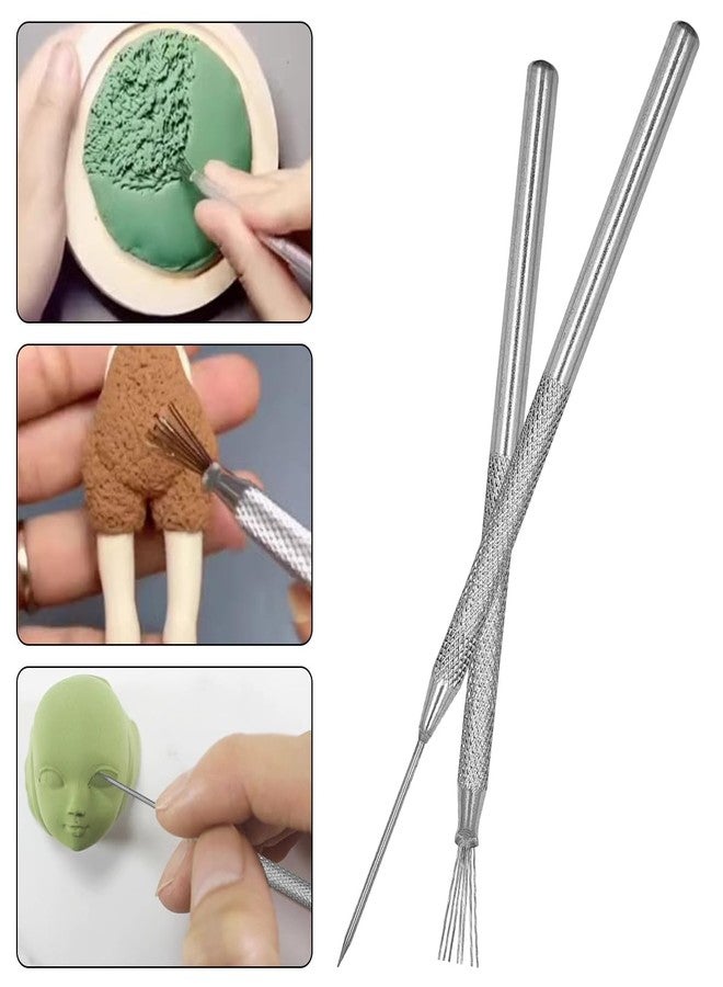 CKANDAY 10 Pcs Pre Cut Chamois Cloth + 3 Sculpture Pottery Molding Scraper Cutter + 1 Clay Ceramic Needle + 1 Feather Wire Texture Detail Tools Crafts,Clay Pottery Tools Trimming Mud Smoothing Pot Rim Kit - Image 4