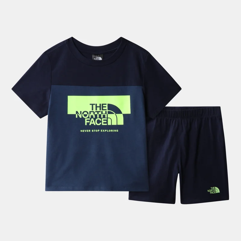 ذا نورث فيس طقم صيفي للأطفال تي شيرت وشورت