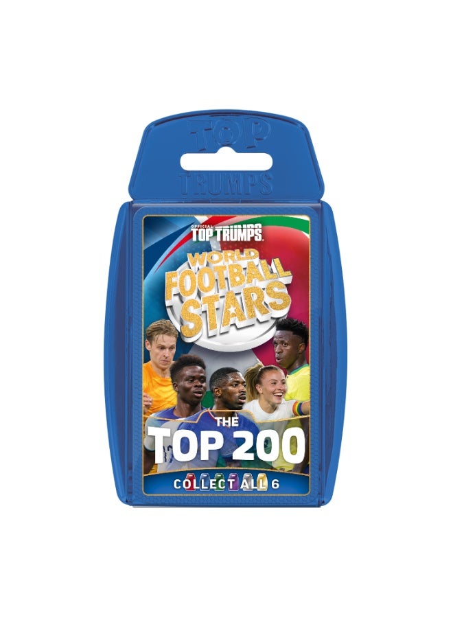 Top Trumps أفضل نجوم كرة القدم في العالم - أفضل 200 - أزرق | لعبة ورق تعليمية | لعبة ورق قابلة للجمع | ألعاب استراتيجية | ألعاب للأطفال والبالغين - Image 1