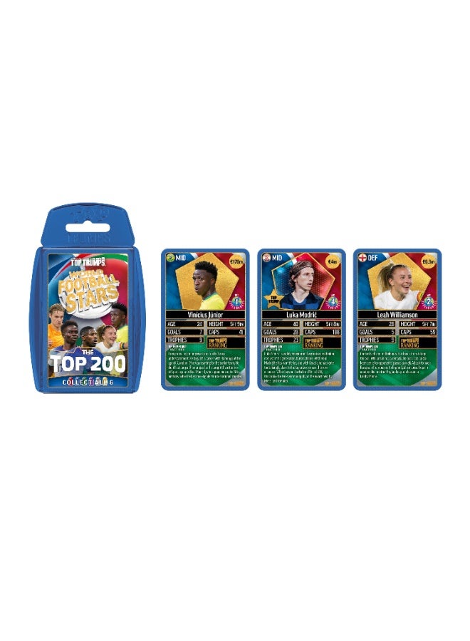 Top Trumps أفضل نجوم كرة القدم في العالم - أفضل 200 - أزرق | لعبة ورق تعليمية | لعبة ورق قابلة للجمع | ألعاب استراتيجية | ألعاب للأطفال والبالغين - Image 2