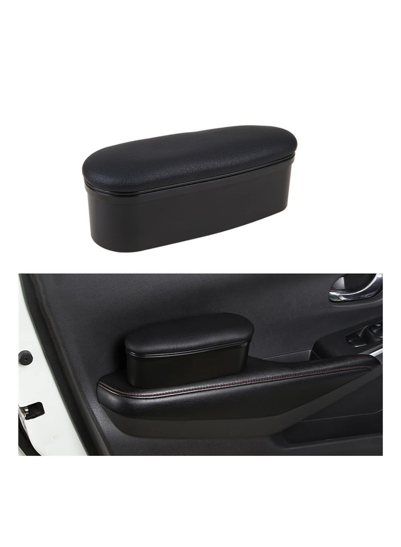 SYOSI Car Elbow Pads Armrest Car Armrest, Support Elbow Wrist Rest Pad Car Armrest Extender Auto Left Elbow Support, PU-Leather Adjustable Armrest Storage Organizer Fit for Most Car Models (Black) - Image 1