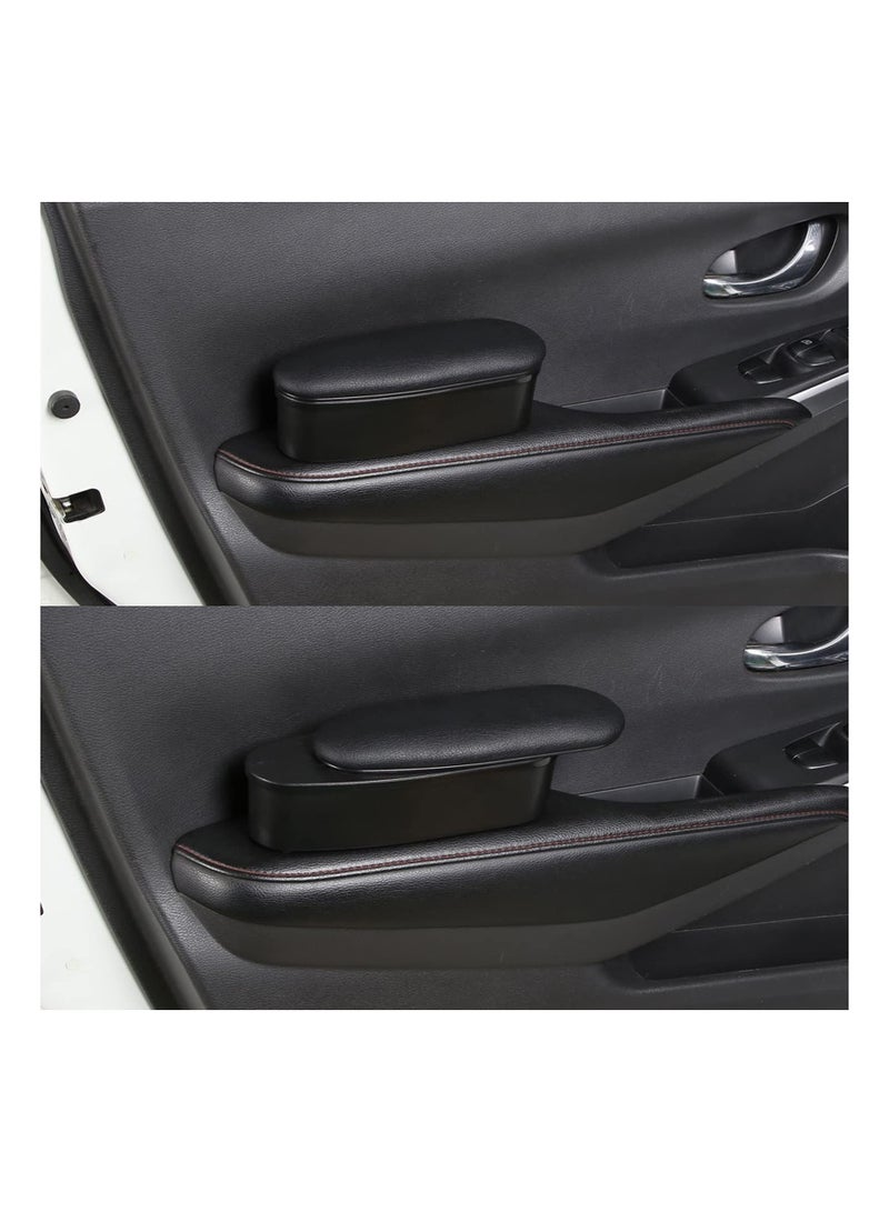 SYOSI Car Elbow Pads Armrest Car Armrest, Support Elbow Wrist Rest Pad Car Armrest Extender Auto Left Elbow Support, PU-Leather Adjustable Armrest Storage Organizer Fit for Most Car Models (Black) - Image 3