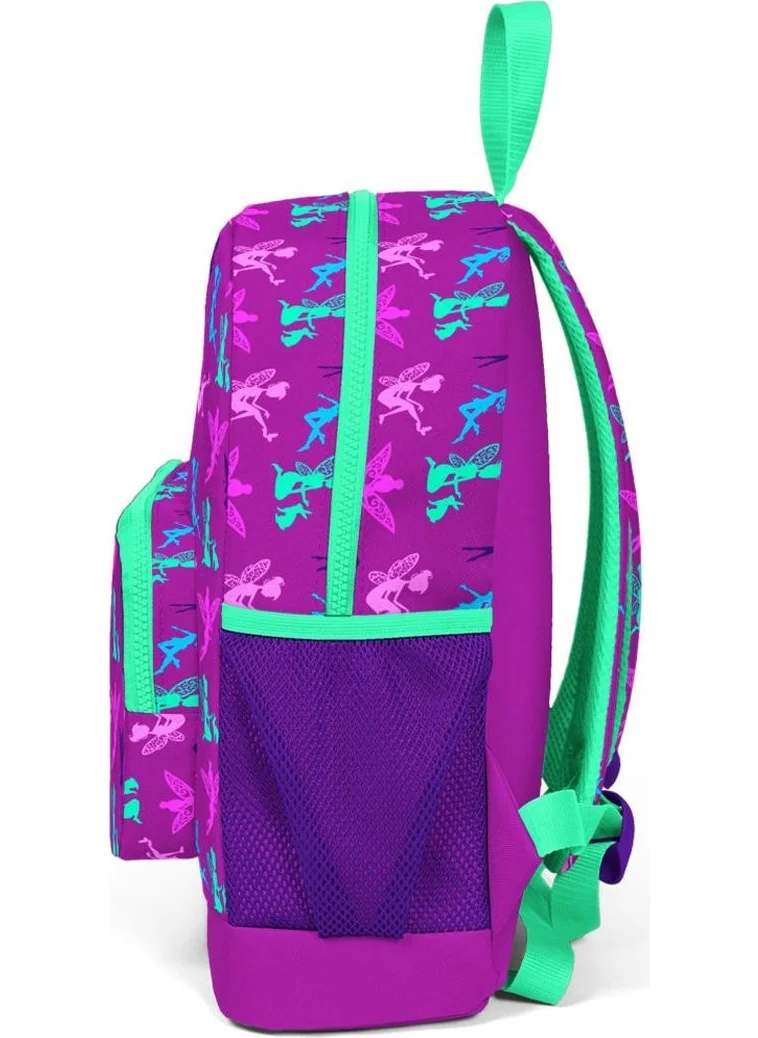 CORAL HIGH Kids Dark Pink Fairy Patterned Two Compartment Primary School Backpack 23306