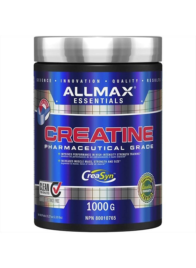 AllMax Nutrition Creatine Monohydrate, Micronized Creatine Powder for Strength and Muscle Recovery, Gluten Free & Fast Absorbing, 1000g… - Image 1