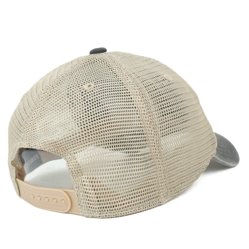 Armycrew Oversize XXL Unstructured Washed Pigment Dyed Trucker Mesh Cap - Black - 2XL - Image 4