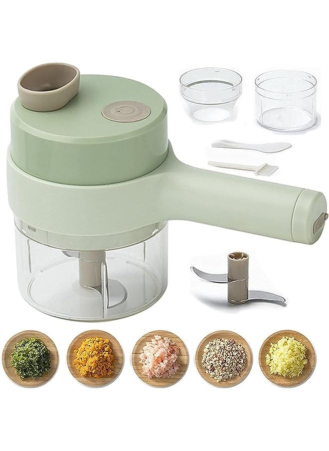 VIO 4 In 1 Handheld Electric Vegetable Cutter Set, Wireless Food Processor,Portable Mini Wireless Food Processor With Brush,Mixer Auxiliary Food Slicer Dicer for Garlic Pepper Chili Onion  - Image 1