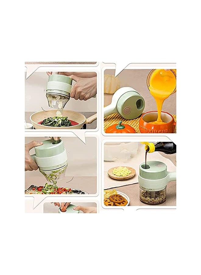 VIO 4 In 1 Handheld Electric Vegetable Cutter Set, Wireless Food Processor,Portable Mini Wireless Food Processor With Brush,Mixer Auxiliary Food Slicer Dicer for Garlic Pepper Chili Onion  - Image 3