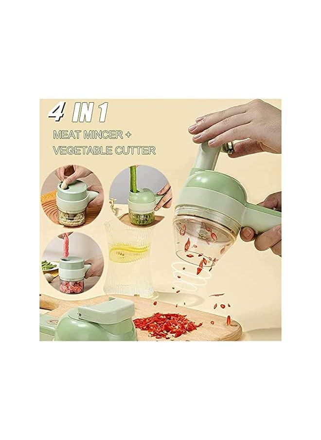 VIO 4 In 1 Handheld Electric Vegetable Cutter Set, Wireless Food Processor,Portable Mini Wireless Food Processor With Brush,Mixer Auxiliary Food Slicer Dicer for Garlic Pepper Chili Onion  - Image 4