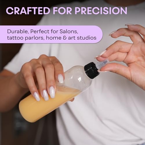 BRIGHTFROM Twist Top (Black) Applicator Bottles, 8 OZ Crystal Clear, Squeeze Empty Plastic Bottles, BPA-Free, PET, Refillable, Open/Close Nozzle - Multi Purpose (Pack of 2) - Image 5