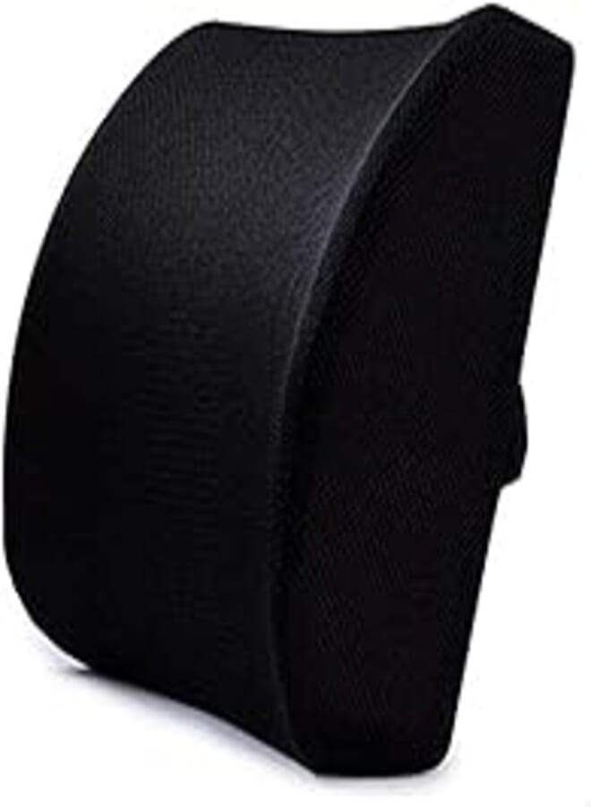 Memory Foam Back Cushion with 3D Polyester Mesh Cover (Black)