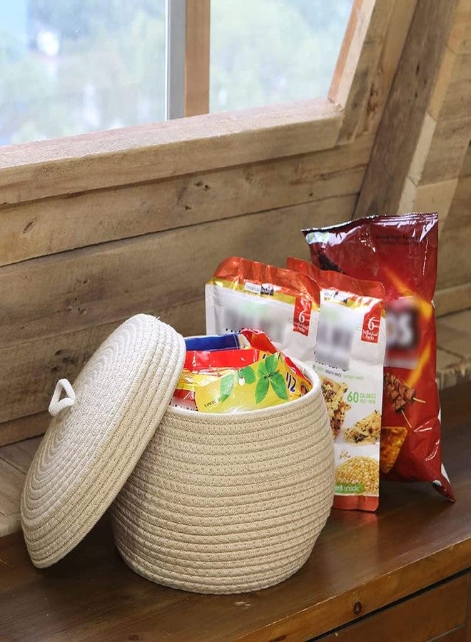 GRATIFY Cute Round Basket - Cotton Rope Jute Baskets in Living Room Bedroom Storage Bakset for Children Corner Plant Basket Indoor, Jute, 10" D x 8" H Brown - Image 2