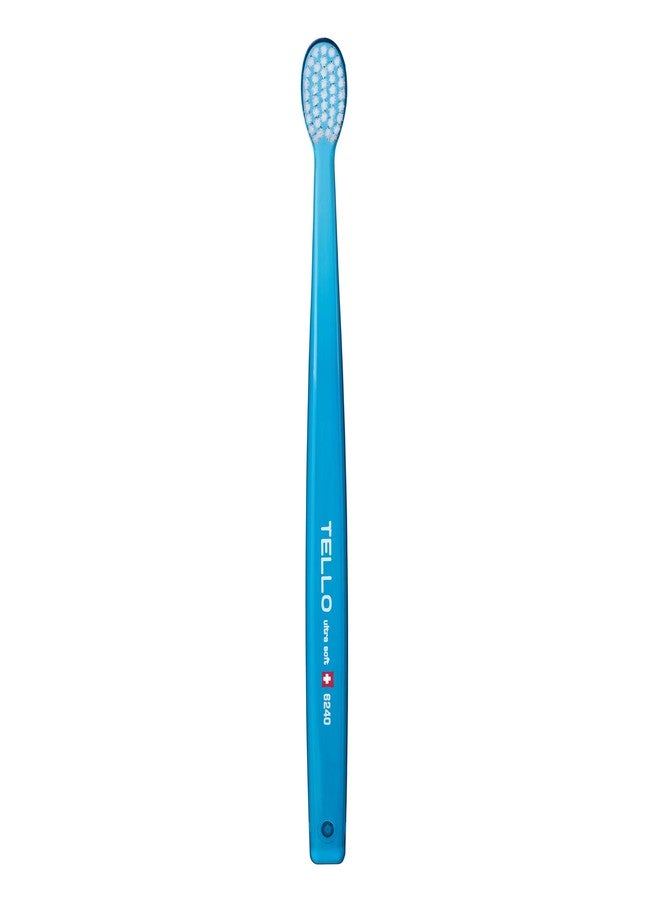 TELLO 6240 Adult Ultra Soft SwissToothbrush for Gentle Cleaning with Ergonomic Handle, Assorted Colors, 1 Count - Image 1