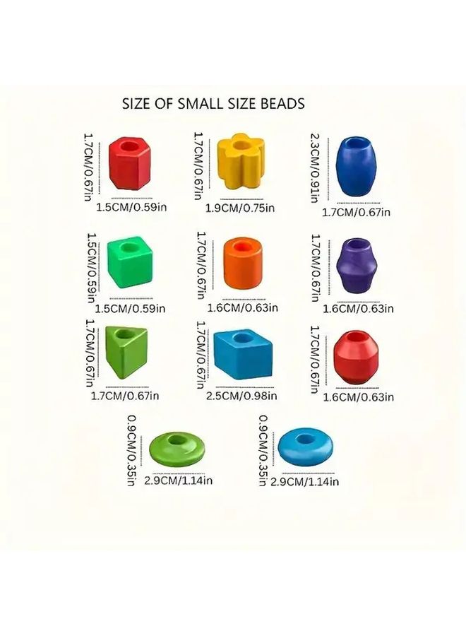 20Pcs Random Color Beaded String Lines Educational Building Blocks Early Learning Toys - Image 3