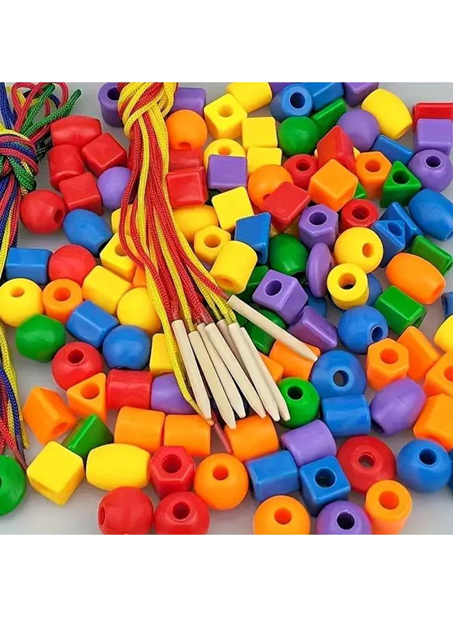 20Pcs Random Color Beaded String Lines Educational Building Blocks Early Learning Toys - Image 1