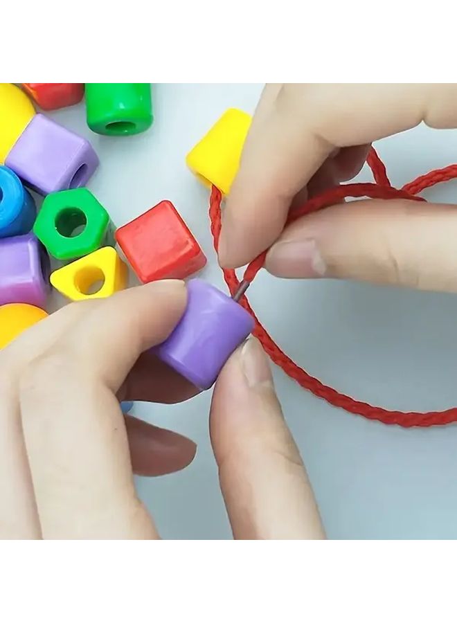 20Pcs Random Color Beaded String Lines Educational Building Blocks Early Learning Toys - Image 4