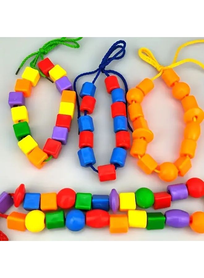 20Pcs Random Color Beaded String Lines Educational Building Blocks Early Learning Toys - Image 5