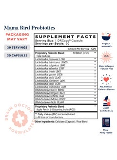 Best Nest Wellness Mama Bird Probiotics Prenatal Postnatal Fertility Women Digestive Health 50 Billion Cfu 15 Strains Patented Time Released Capsules Once Daily Probiotic Supplement 30 Ct  - Image 3