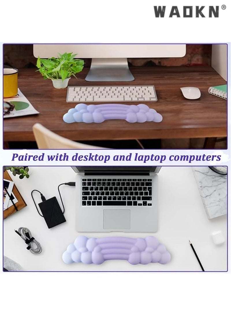 WAOKN Keyboard Wrist Rest Pad, Silicone Cloud Palm Rest Keyboard, Cute Wrist Pad for Computer Keyboard, Wrist Support for Keyboard, Desk Accessories Keyboard Arm Rests for Wrists - Image 5