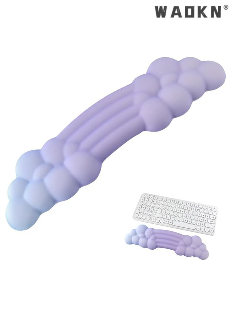 WAOKN Keyboard Wrist Rest Pad, Silicone Cloud Palm Rest Keyboard, Cute Wrist Pad for Computer Keyboard, Wrist Support for Keyboard, Desk Accessories Keyboard Arm Rests for Wrists - Image 1