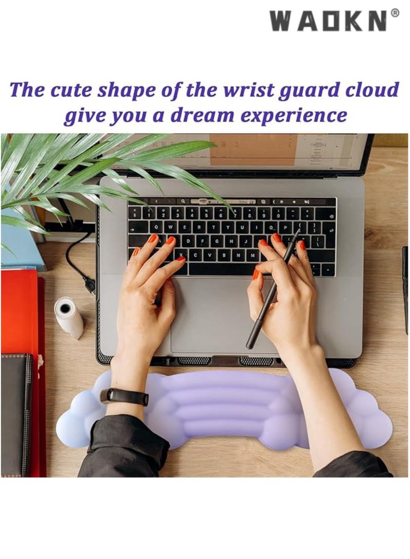 WAOKN Keyboard Wrist Rest Pad, Silicone Cloud Palm Rest Keyboard, Cute Wrist Pad for Computer Keyboard, Wrist Support for Keyboard, Desk Accessories Keyboard Arm Rests for Wrists - Image 3