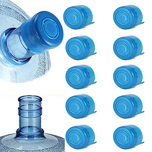 WINBOB 10PCS 55mm 3 and 5 Gallon Non-Spill Caps,Replacement Water Bottle Snap On Cap Anti Splash Peel - Image 1