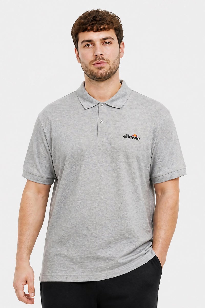 Ellesse Men Regular Fit Solid Short Sleeve Polo Shirt, Grey - Image 1