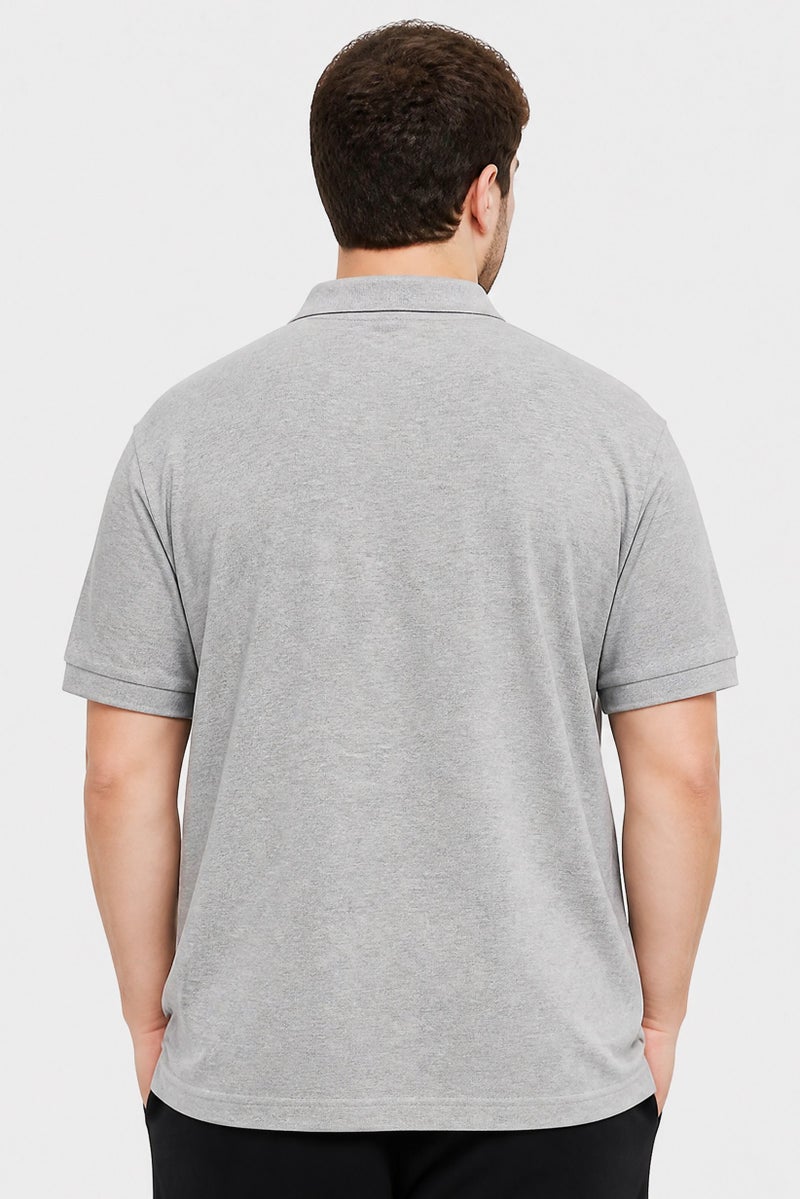 Ellesse Men Regular Fit Solid Short Sleeve Polo Shirt, Grey - Image 4
