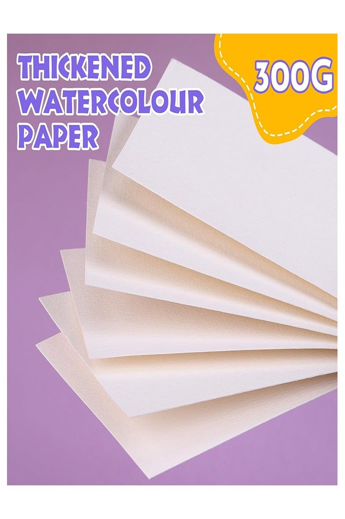 50 Sheets Watercolor Paper Bulk, 6 Sizes 9" x 12",8" x 10",8" x 8" etc.(300 GSM), White Water Color Paper for Watercolorist Beginning Artists Adults Drawing Craft - Image 4