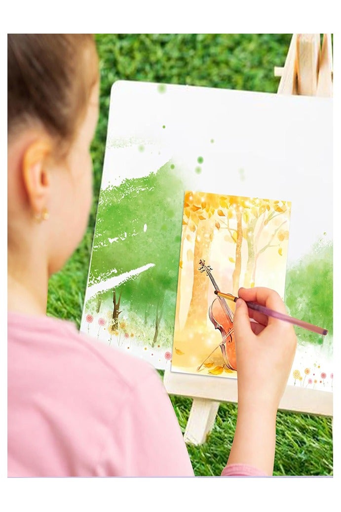 50 Sheets Watercolor Paper Bulk, 6 Sizes 9" x 12",8" x 10",8" x 8" etc.(300 GSM), White Water Color Paper for Watercolorist Beginning Artists Adults Drawing Craft - Image 5