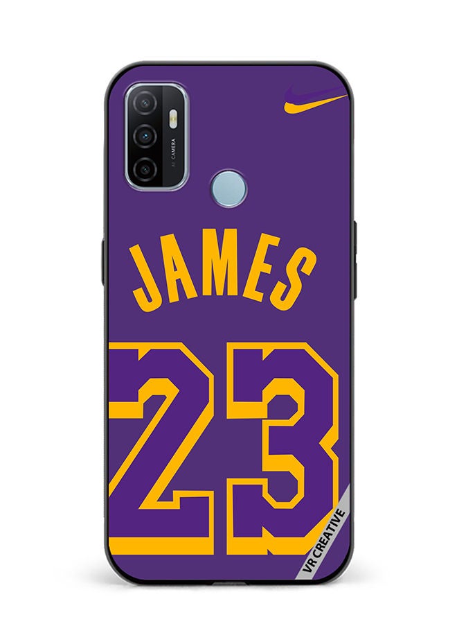 VR CREATIVE Protective Case Cover For Oppo A53 James 23 Purple Design Multicolour - Image 1