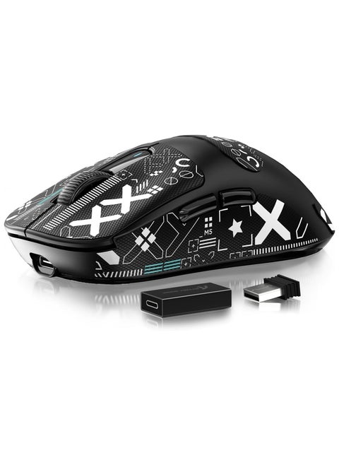 X3PRO 4K/8K Lightweight Wireless Gaming Mouse with Tri-Mode(Wired/2.4GHz/BT),PAW3395 Optical Sensor,26K DPI,Kailh GM8.0 Switch,Long Battery,7 Buttons for PC/Laptop/Win/Mac
