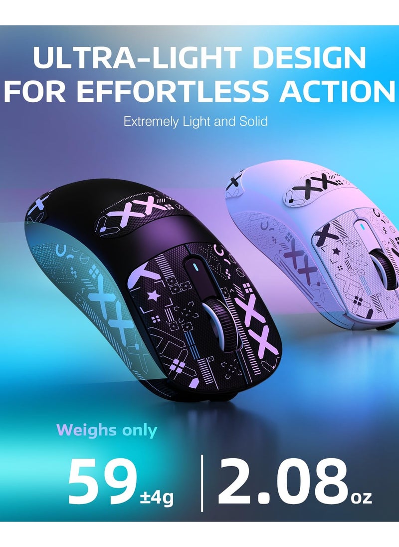 Attack Shark - X3PRO 4K/8K Lightweight Wireless Gaming Mouse with Tri-Mode(Wired/2.4GHz/BT),PAW3395 Optical Sensor,26K DPI,Kailh GM8.0 Switch,Long Battery,7 Buttons for PC/Laptop/Win/Mac - Image 1