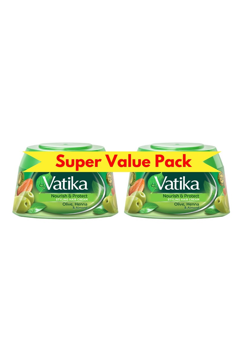 Vatika Naturals Nourish And Protect Styling Hair Cream Pack of 2 - Image 1