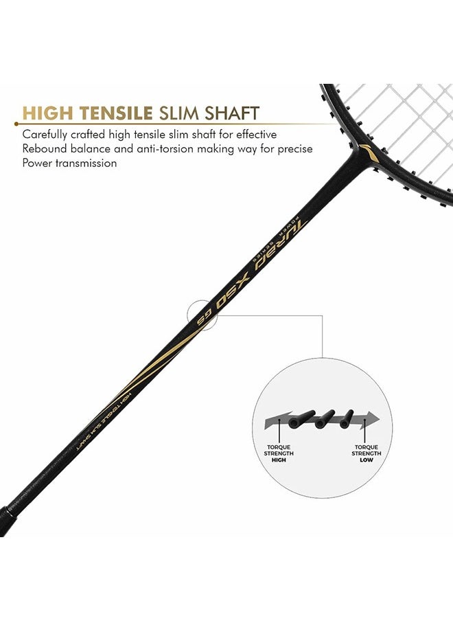 Li-Ning - Turbo Badminton String  X 50 G5 Badminton Racket - Charcoal/Gold (Strung) - Image 1