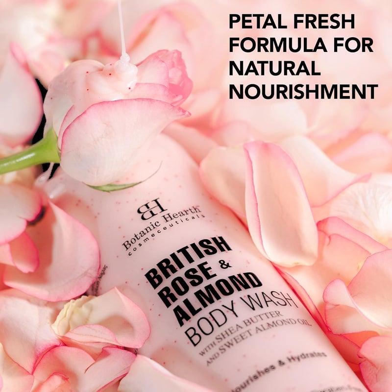 Botanic Hearth British Rose  Almond Body Wash with Shea Butter  Moisturizing Body Wash Shower Gel for Softer Smoother Skin  Sulfate  Paraben Free  for Women  Men  245ml - Image 3