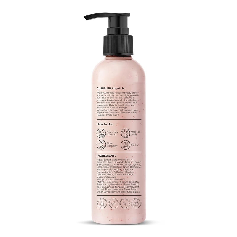 Botanic Hearth British Rose  Almond Body Wash with Shea Butter  Moisturizing Body Wash Shower Gel for Softer Smoother Skin  Sulfate  Paraben Free  for Women  Men  245ml - Image 2