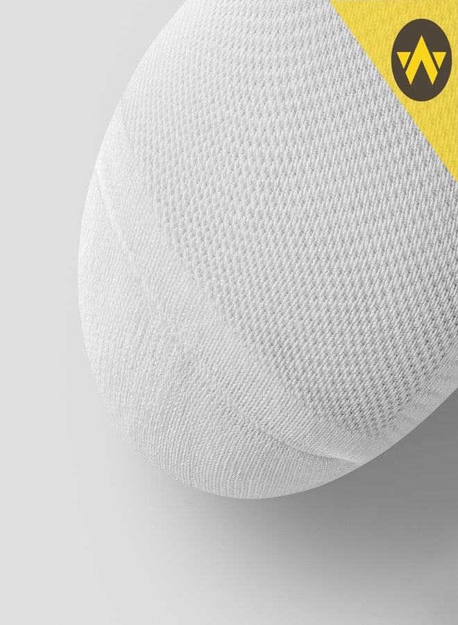 واندر جوارب WANDER النسائية القصيرة غير الظاهرة، جوارب قطنية سميكة مبطنة، جوارب غير قابلة للانزلاق وغير مرئية، 6 أزواج (مقاس متوسط، أبيض) - Image 4