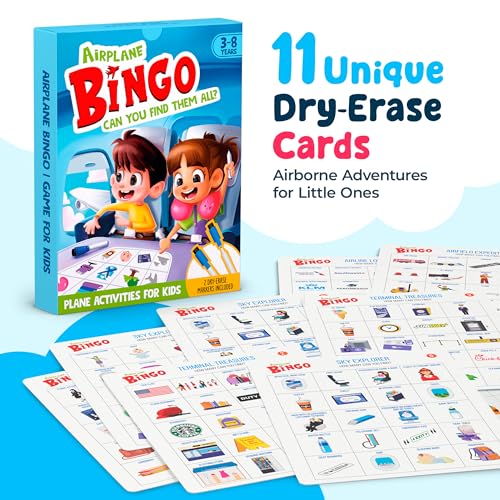 WELL BALANCED Airplane Games Airplane Bingo Travel Essentials Kids Activities 38 Year Old Must Haves - Image 5