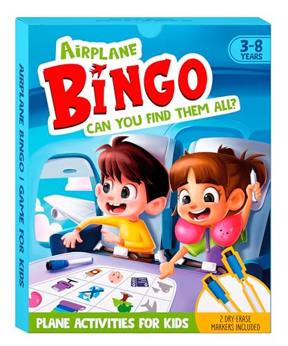 WELL BALANCED Airplane Games Airplane Bingo Travel Essentials Kids Activities 38 Year Old Must Haves - Image 1