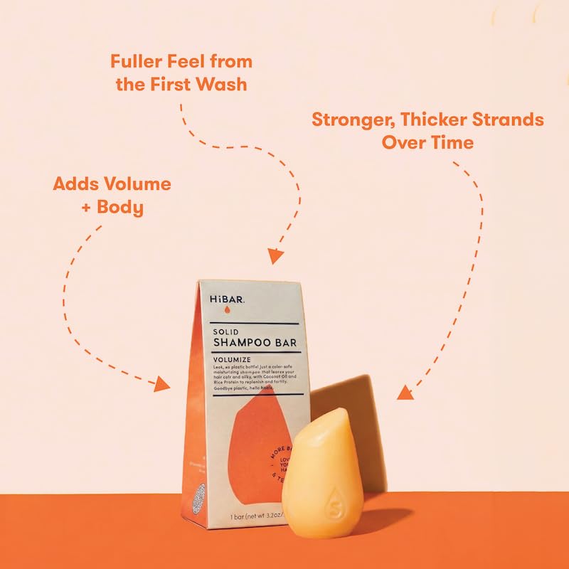 HIBAR - Volumize Shampoo Bar - For Fine & Flat Hair - Add Body, Definition & Volume - With African Dates & Vitamin B5 - Plastic-Free - Soap, Paraben & Sulfate-Free - Color Safe & Vegan -1 Solid Bar - Image 3