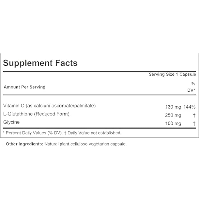 ANDREW LESSMAN Glutathione 250 mg - 30 Capsules - Powerful Antioxidant, Reduces Oxidative Stress. Bioavailable, Protects Cells, Tissues, Organs. Supports Immune Health. Easy-to-Swallow Capsules. - Image 2