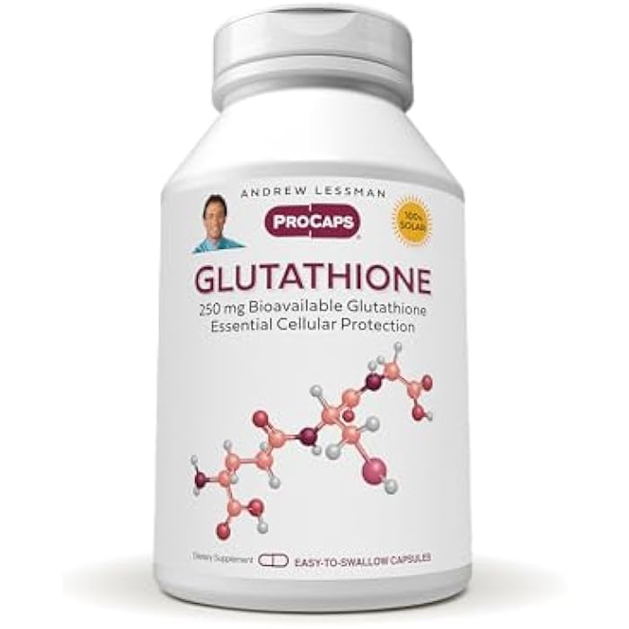 ANDREW LESSMAN Glutathione 250 mg - 30 Capsules - Powerful Antioxidant, Reduces Oxidative Stress. Bioavailable, Protects Cells, Tissues, Organs. Supports Immune Health. Easy-to-Swallow Capsules. - Image 1