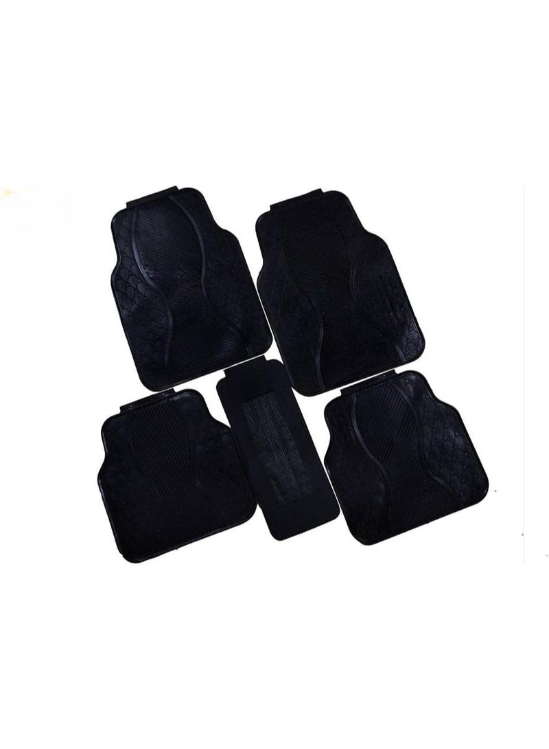 طقم دواسات سيارة مطاطية - مجموعة من 5 قطع - متينة ومقاومة للماء - حماية كاملة للأرضية ومثالية للاستخدام اليومي الشاق - Image 2